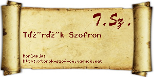 Török Szofron névjegykártya